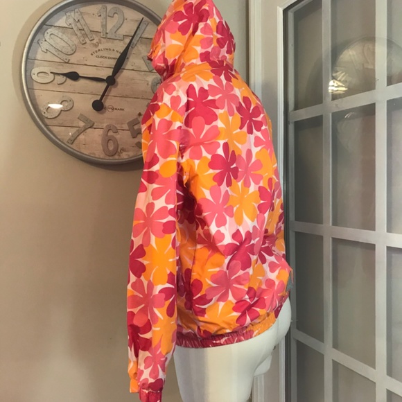 L L bean Flower power hooded wind breaker rain jacket - Picture 7 of 14